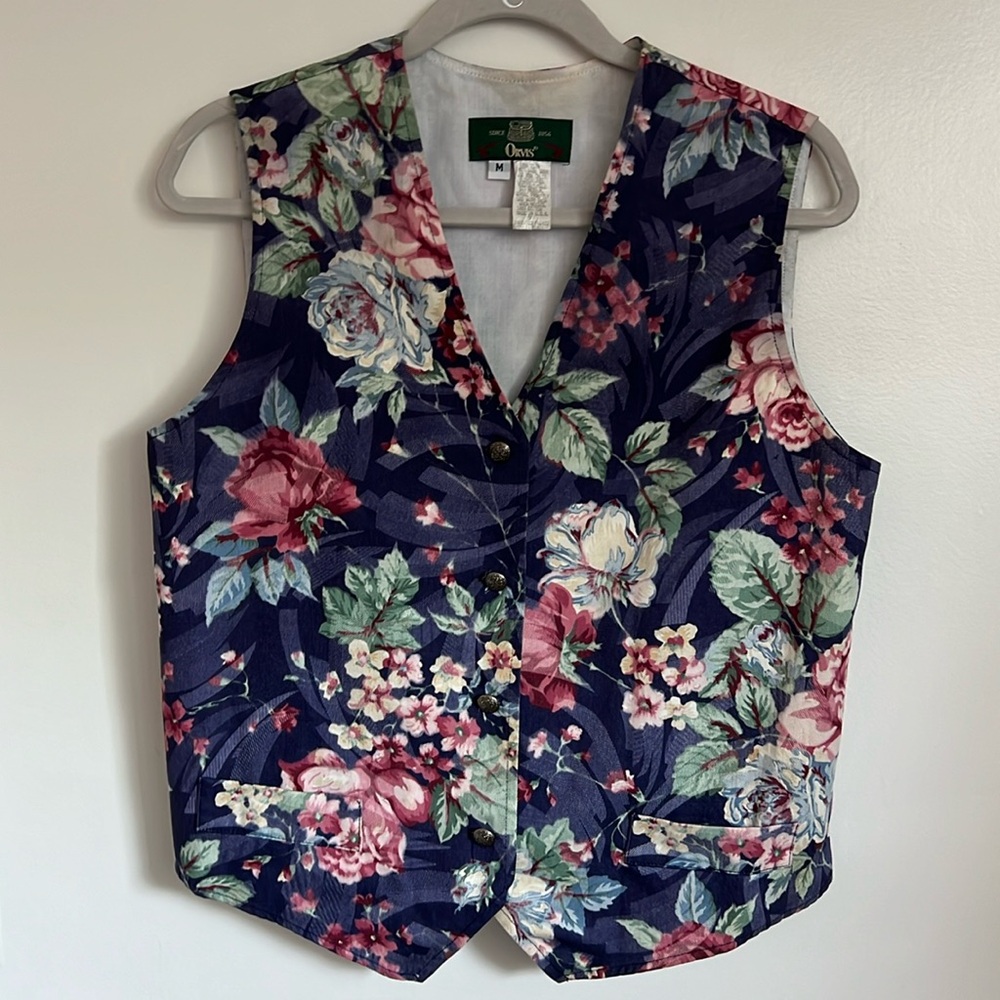 ORVIS VTG Floral Vest Size M